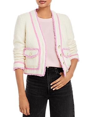 Aqua Boucle Contrast Trim Jacket - 100% Exclusive