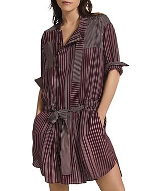 Reiss Albi Striped Mini Shirt Dress