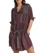 Reiss Albi Striped Mini Shirt Dress