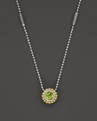 Lagos Sterling Silver And 18k Gold Pendant Necklace With Peridot, 16