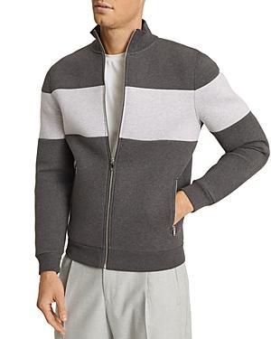 Reiss Jonathan Color Block Zip Front Sweater