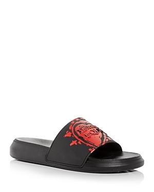 Alexander Mcqueen Men's Heart Print Logo Slide Sandals