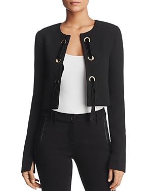 Badgley Mischka Cropped Grommet Jacket