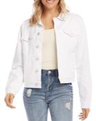 Karen Kane Denim Jacket In Off White