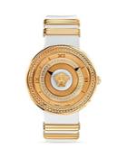 Versace V-metal Rose Gold & White Dial Watch, 40mm
