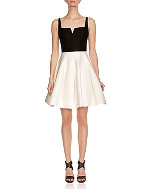Halston Heritage Silk Faille Fit-and-flare Dress