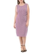 B Collection By Bobeau Curvy Estelle Striped Side-ruched Dress