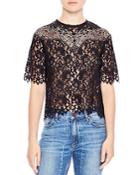 Sandro Laslo Lace Cropped Top