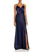 Aqua Ruched Satin Gown - 100% Exclusive