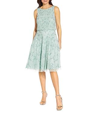 Aidan Mattox Boat Neck Beaded Dress