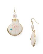 Aqua Half Shell & Cultured Freshwater Pearl Drop Earrings - 100% Exclusive