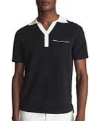 Reiss Maya Open Collar Velour Polo