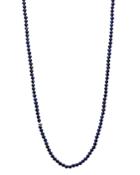 John Varvatos Collection Sterling Silver Skull & Lapis Bead Necklace, 24