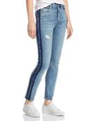 Hudson Barbara Side-stripe Skinny Jeans In Night Tide