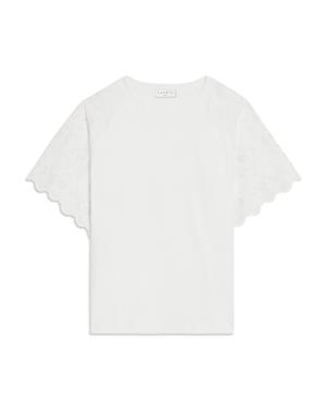 Sandro Hermione Eyelet Sleeve Shirt