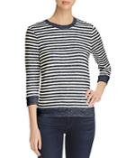 Majestic Filatures Striped Button-back Tee
