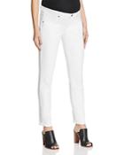Paige Skyline Skinny Ankle Maternity Jeans In Optic White