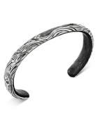 David Yurman Sterling Silver Waves Cuff Bracelet With Forged Carbon