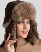Surell Rabbit Fur Aviator Hat