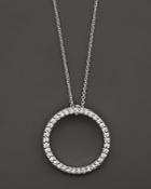Roberto Coin 18 Kt. White Gold And Diamond Small Circle Necklace, 16