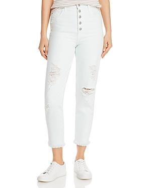J Brand Heather Ripped Button-fly Jeans In Hydrosphere Destruct