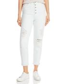 J Brand Heather Ripped Button-fly Jeans In Hydrosphere Destruct