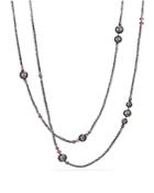 David Yurman Oceanica Tweejoux Necklace With Dyed Cultured Freshwater Gray Pearls, Hematine And Rhodolite Garnet