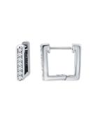 Bloomingdale's Marc & Marcella Diamond Square Hoop Earrings In Sterling Silver, 0.14 Ct. T.w. - 100% Exclusive