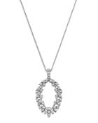 Bloomingdale's Diamond Oval Pendant Necklace In 14k White Gold, 0.50 Ct. T.w. - 100% Exclusive