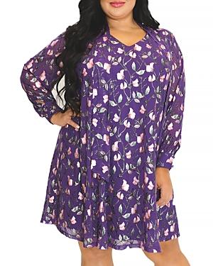 Maree Pour Toi Plus Floral Print Trapeze Dress