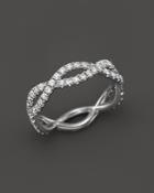 Roberto Coin 18k White Gold And Diamond Braided Ring
