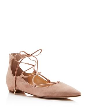 Ivanka Trump Tropica Pointed Toe Lace Up Flats