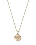 Bloomingdale's Diamond Pave Heart Disc Pendant Necklace In 14k Yellow Gold, 0.20 Ct. T.w. - 100% Exclusive