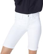 Nydj Briella Roll Cuff Denim Bermuda Shorts In Optic White