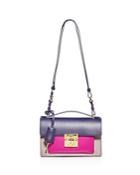 Salvatore Ferragamo Aileen Color Block Leather Shoulder Bag