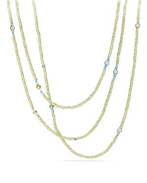David Yurman Mustique Beaded Necklace With Peridot, Dyed Gray Cultured Freshwater Pearl And Mint Chrysoprase With 18k Gold