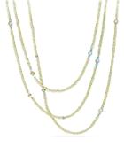 David Yurman Mustique Beaded Necklace With Peridot, Dyed Gray Cultured Freshwater Pearl And Mint Chrysoprase With 18k Gold