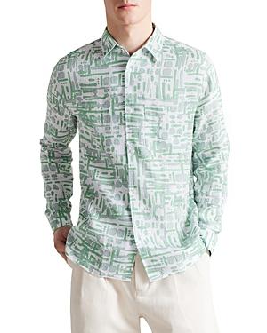 Ted Baker Abstract Linen Regular Fit Shirt