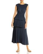 Rebecca Taylor Shirred Tiered Midi Dress
