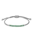 John Hardy Sterling Silver Classic Chain Emerald Small Pull Through Bracelet