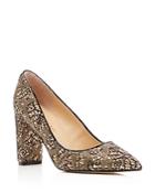 Ivanka Trump Katie Lace-covered Metallic Pointed Toe Pumps