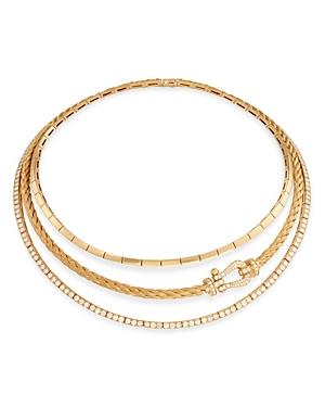 Fred 18k Yellow Gold Force 10 Multi-row Necklace, 16.15