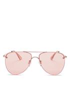 Le Specs Women's The Prince Frameless Mirrored Aviator Sunglasses, 57mm - 100% Exclusive