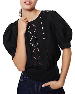 Ba & Sh Bacary Eyelet Cutout Back Blouse