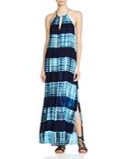 Aqua Tie Dye Stripe Maxi Dress