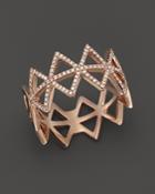Diamond Triangle Band Ring In 14k Rose Gold, .25 Ct. T.w.