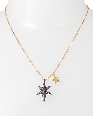 Allsaints Celestial Charm Double Star Pendant Necklace, 17