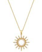 Bloomingdale's Diamond Sun Pendant Necklace In 14k Yellow Gold, 0.75 Ct. T.w. - 100% Exclusive