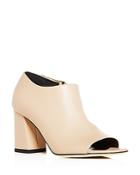 Via Spiga Women's Eladine Leather Open Toe Block-heel Booties