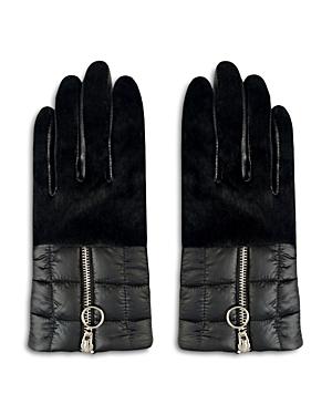 Aristides Rabbit Fur-trim Puffer Gloves